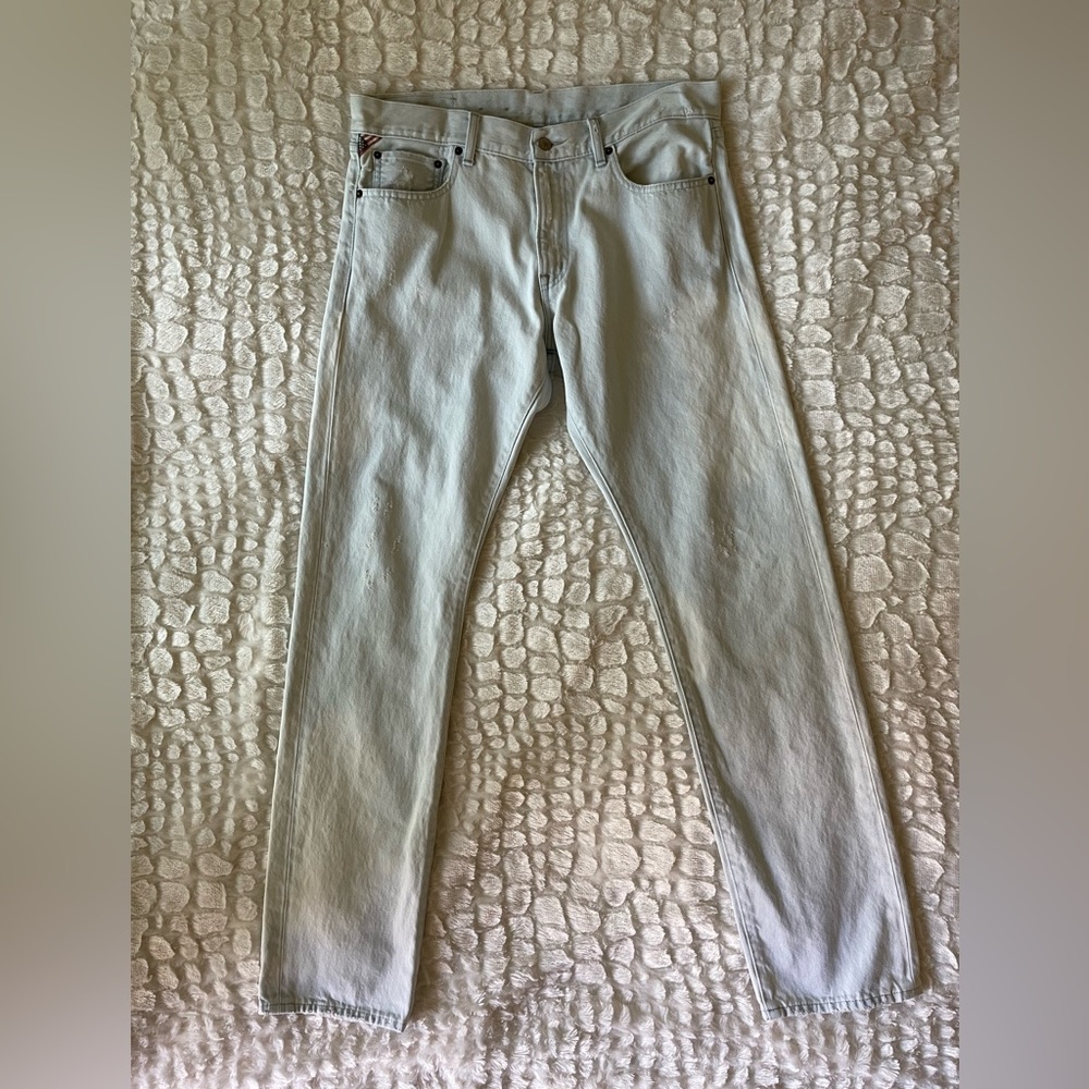 DENIM & SUPPLY RALPH LAUREN: Men’s white washed semi distressed jeans W34XL34.
